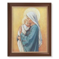 13 1/2" x 16 9/16" Walnut Finished Frame with 11" x 14" Barker: Madonna in Blue Textured Art
