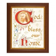 10 1/2" x 12 1/2" Walnut Finish Beveled Frame with 8" x 10" House Blessing Textured Art 10 1/2" x 12 1/2" Walnut Finish Beveled Frame with 8" x 10" House Blessing Textured Art
