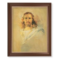 13 1/2" x 16 9/16" Walnut Finished Frame with 11" x 14" Our Lord Textured Art