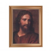 13 1/2" x 16 9/16" Gold Leaf Antique Finished Frame with 11" x 14" Hoffman: Christ at 33 Textured Art