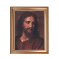 13 1/2" x 16 9/16" Gold Leaf Antique Finished Frame with 11" x 14" Hoffman: Christ at 33 Textured Art