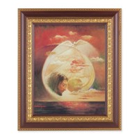 11 1/2" x 13 1/2" Cherry Frame with Gold Trim with an 8" x 10" Segura: Trinity Print