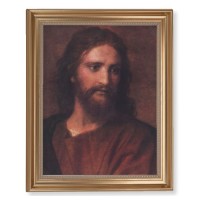 13 1/2" x 16 9/16" Gold Leaf Antique Finished Frame with 11" x 14" Hoffman: Christ at 33 Textured Art