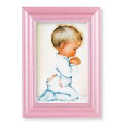 5 1/2" x 7" Pink Frame with Praying Boy Print