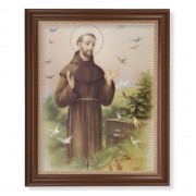13 1/2" x 16 9/16" Walnut Finished Frame with 11" x 14" Saint Francis Textured Art
