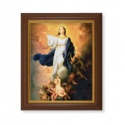 10 1/2" x 12 1/2" Walnut Finish Beveled Frame with 8" x 10" Immaculate Conception Textured Art 10 1/2" x 12 1/2" Walnut Finish Beveled Frame with 8" x 10" Immaculate Conception Textured Art