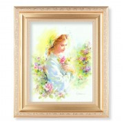 10 1/4" x 12 1/4" Satin Gold Frame with an 8" x 10" Blanc: Mystical Rose Print