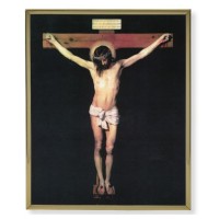 8" x 10" Gold Plaque Frame with a Crucifixion Print