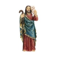 4" Cold Cast Resin Hand Painted Statue of Good Shepherd in a Deluxe Window Box