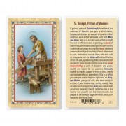 25pk - Daily Prayer To Saint Joseph - Worker Gold Stamped Laminated Holy Card  Pk 25