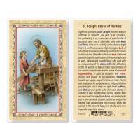 25pk - Daily Prayer To Saint Joseph - Worker Gold Stamped Laminated Holy Card  Pk 25