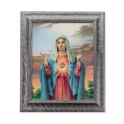 10 1/2" x 12 1/2" Grey Oak Finish Frame with an 8" x 10" Immaculate Heart of Mary Print 10 1/2" x 12 1/2" Grey Oak Finish Frame with an 8" x 10" Immaculate Heart of Mary Print