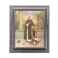 10 1/2" x 12 1/2" Grey Oak Finish Frame with an 8" x 10" Saint Martin De Porres Print