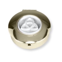 1 1/2" Diameter 1/2" Deep 24kt Gold Plated "Trinity Knot" Pyx. Holds Six to Nine Hosts 1 1/2" Diameter 1/2" Deep 24kt Gold Plated "Trinity Knot" Pyx. Holds Six to Nine Hosts