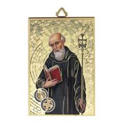 4" x 6" Gold Foil Saint Benedict Mosiac Plaque