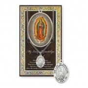 Our Lady of Guadalupe Genuine Pewter Medal on a 18" Chain with Biography and Picture Folder