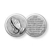 Serenity Prayer with Praying Hands Pocket Coin (Sold in Inc. of 10)