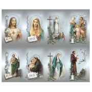 Assorted Subjects Eight-Up Micro Perforated Holy Cards