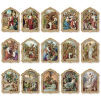 Stations Of The Cross Plaque Set (16 Pc. Total) 7 X 9.5 Cm