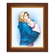 10 1/2" x 12 1/2" Walnut Finish Beveled Frame with 8" x 10" Madonna of the Streets Textured Art