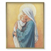 11" x 14" Gold Plaque Frame with a Barker: Madonna in Blue Print