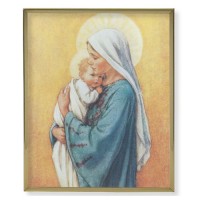 11" x 14" Gold Plaque Frame with a Barker: Madonna in Blue Print