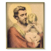 8" x 10" Gold Plaque Frame with a Chambers: St. Joseph with Crying Jesus Print