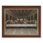 13 1/2" x 16 9/16" Walnut Finished Frame with 11" x 14" DaVinci: Last Supper Textured Art