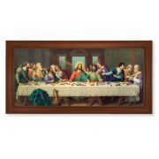 17 1/4" x 33 1/4" Walnut Finished Beveled Frame with 14" x 30" Zabateri: Last Supper Textured Art