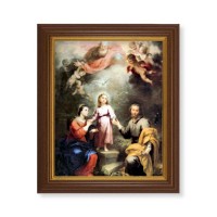 10 1/2" x 12 1/2" Walnut Finish Beveled Frame with 8" x 10" Heavenly and Earthly Trinities Textured Art