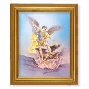 10" x 12" Gold Leaf Finish Beveled Frame with 8" x 10" St. Michael Textured Art