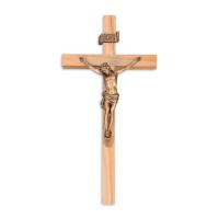 10" Oak Cross with Museum Gold Finish Corpus