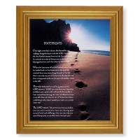 10" x 12" Gold Leaf Finish Beveled Frame with 8" x 10" Footprints Textured Art