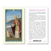 25pk - Oraicion A San Agustin Laminated Holy Card Pk 25