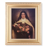 10 1/4" x 12 1/4" Satin Gold Frame with an 8" x 10" St. Therese Print