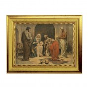 6 3/4" X 8 3/4" Gold Leaf Finish Frame with 5" X 7" Chambers: Adoration of the Magi Textured Art
