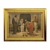 6 3/4" X 8 3/4" Gold Leaf Finish Frame with 5" X 7" Chambers: Adoration of the Magi Textured Art