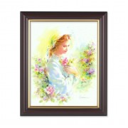 10" x 12" Walnut Frame with Gold Inside Lip and a 8" x 10" Blanc: Mystical Rose Print