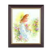 10" x 12" Walnut Frame with Gold Inside Lip and a 8" x 10" Blanc: Mystical Rose Print