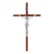 10" Wood Crucifix with Silver Finish Corpus
