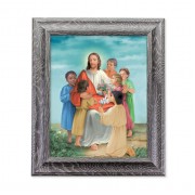 10 1/2" x 12 1/2" Grey Oak Finish Frame with an 8" x 10" Christ with Children Print 10 1/2" x 12 1/2" Grey Oak Finish Frame with an 8" x 10" Christ with Children Print