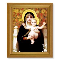 10" x 12" Gold Leaf Finish Beveled Frame with 8" x 10" Bouguereau: Madonna of the Lilies Textured Art