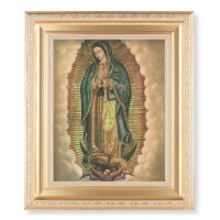 10 1/4" x 12 1/4" Satin Gold Frame with an 8" x 10" Our Lady of Guadalupe Print