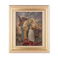 10 1/4" x 12 1/4" Satin Gold Frame with an 8" x 10" St. Joseph "Terror of Demons" Satin Gold Framed Art Print 10 1/4" x 12 1/4" Satin Gold Frame with an 8" x 10" St. Joseph "Terror of Demons" Satin Gold Framed Art Print
