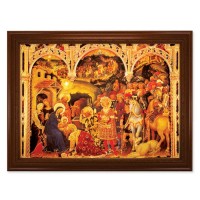 23.5" x 31" Walnut Finished Beveled Frame with 19" x 27" Adoration Of The Magi Textured Art