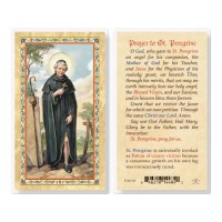 25pk - Prayer To Saint Peregrine Holy Gold Stamped Laminated Holy Card  Pk 25