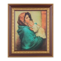 11 1/2" x 13 1/2" Cherry Frame with Gold Trim with an 8" x 10" Madonna of the Streets Print