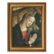 15 1/2" x 19 1/2" Antique Gold Leaf Beveled Frame with Bead Inlay and 12" x 16" Ghirlandaio: Praying Madonna Textured Art