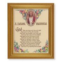 10" x 12" Gold Leaf Finish Beveled Frame with 8" x 10" A House Blessing Textured Art