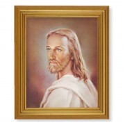 10" x 12" Gold Leaf Finish Beveled Frame with 8" x 10" Head of Christ Textured Art